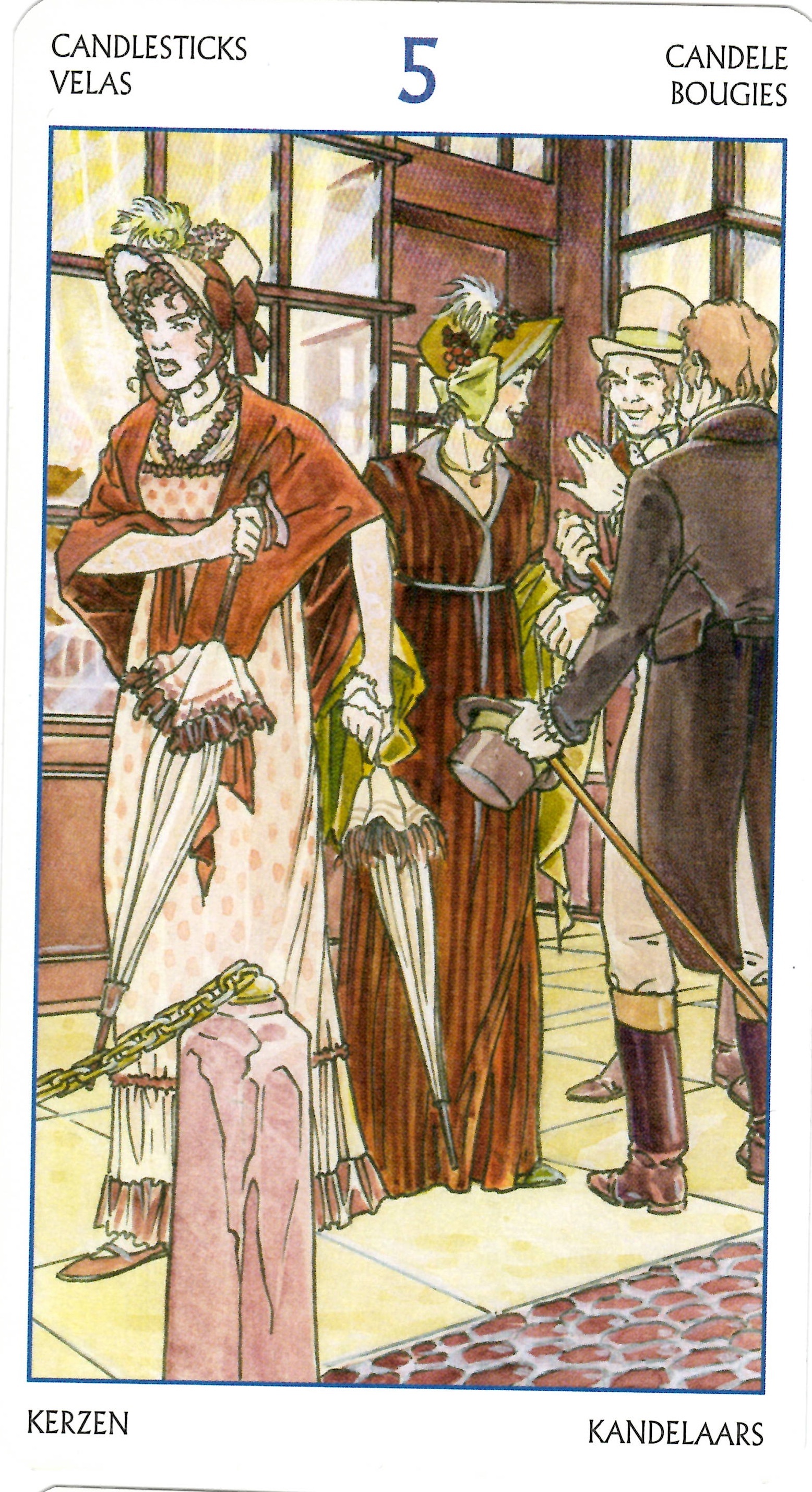 5 of Candlesticks Jane Austen Tarot