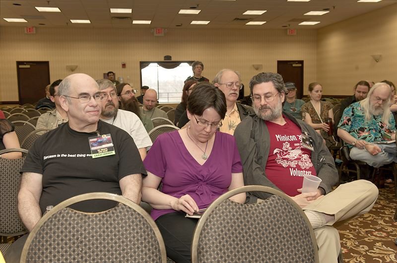 Peg and Rob together at closing ceremonies at Minicon 2011