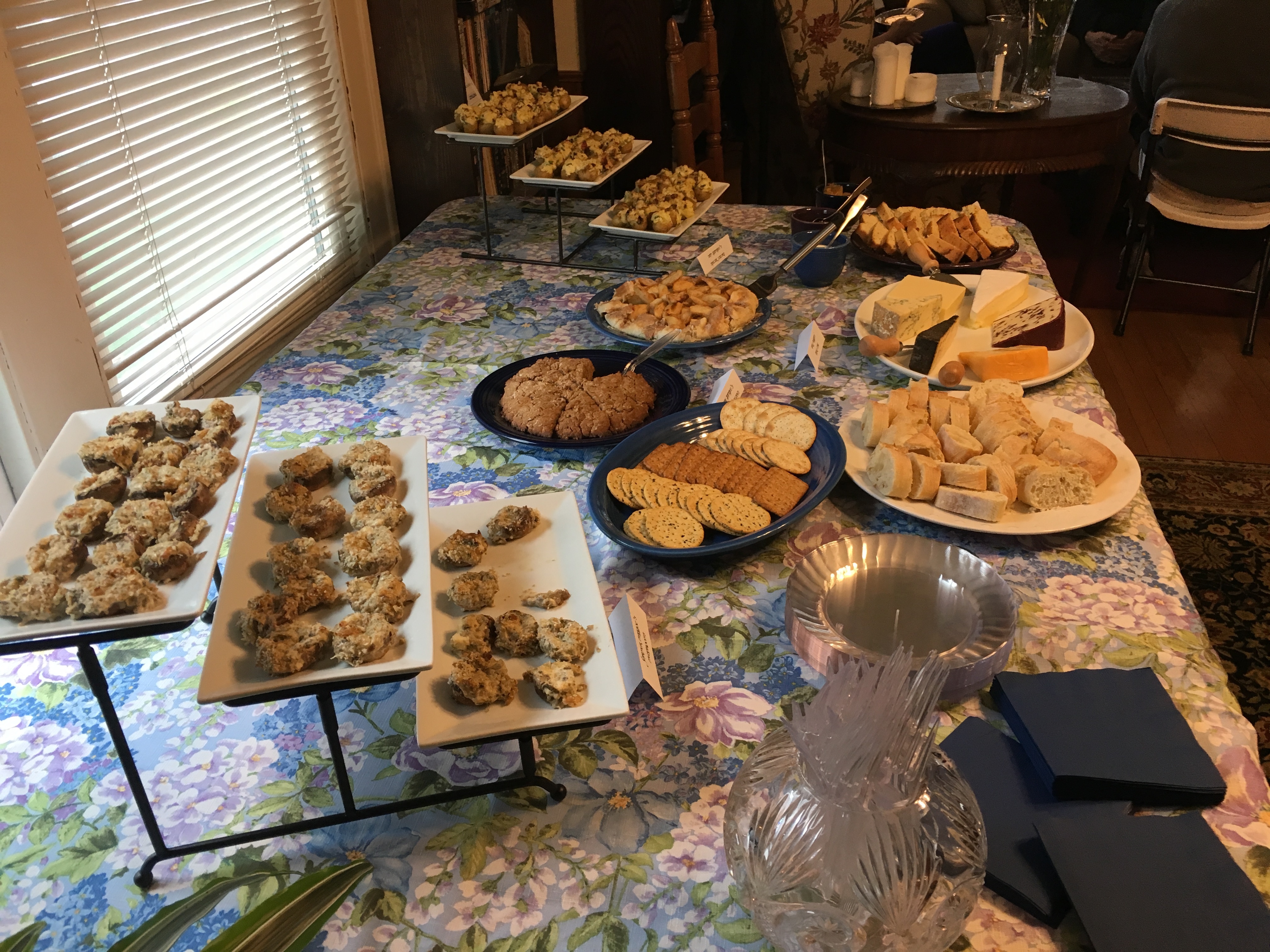 Table is set with a variety of hobbit-inspired foods. It's a party!