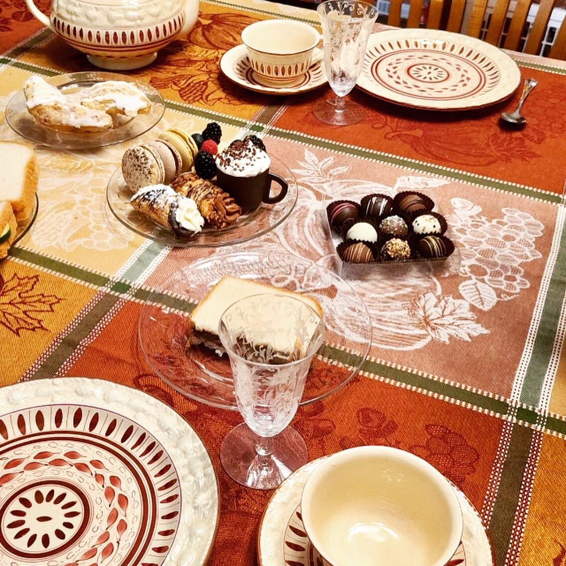 another angle of a table set for high tea